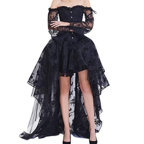 Dresses & Skirts - Black Lace Skirt and Corset Set